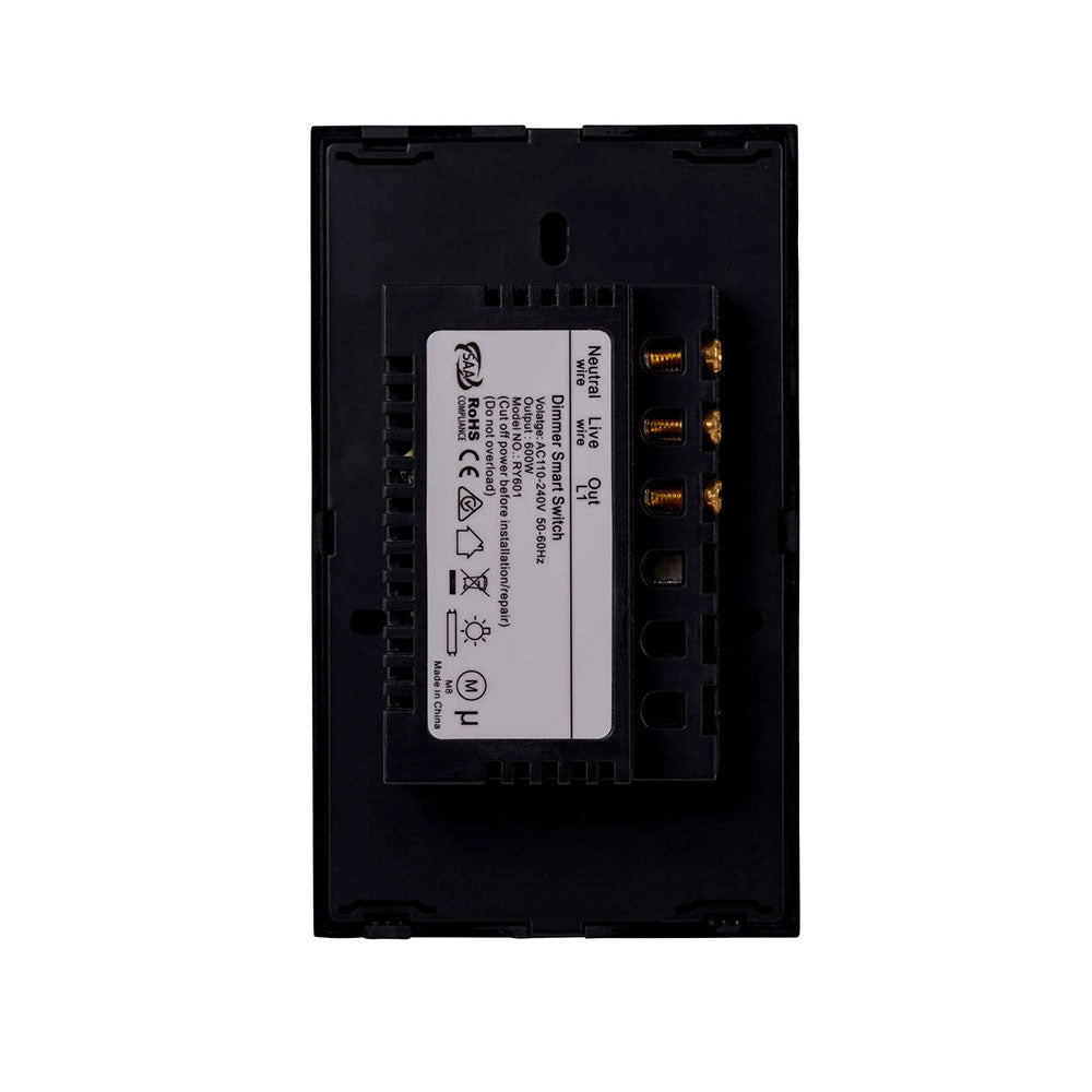 Wifi 300W 240V Single Gang Dimmer Wall Switch Black - HV9211