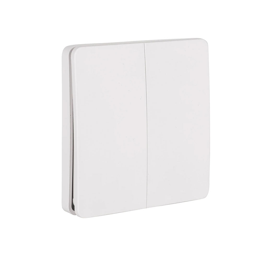 Two Gang Wireless Self Powered Wall Switch White - HV9262