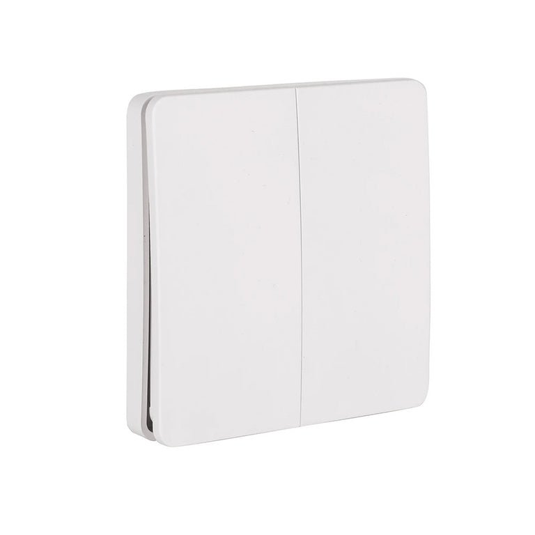Two Gang Wireless Self Powered Wall Switch White - HV9262