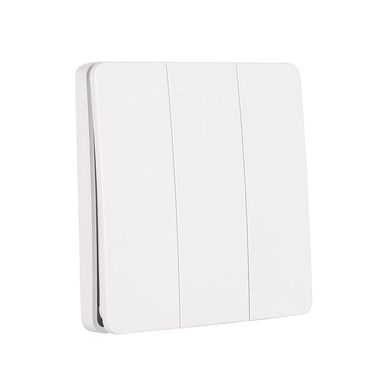 Three Gang Wireless Self Powered Wall Switch White - HV9263