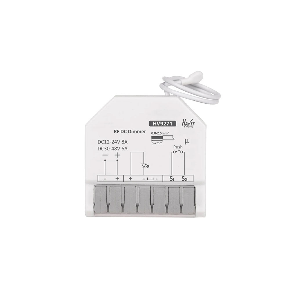 12 - 24V DC Single Channel RF With Push Dim Receiver - HV9271