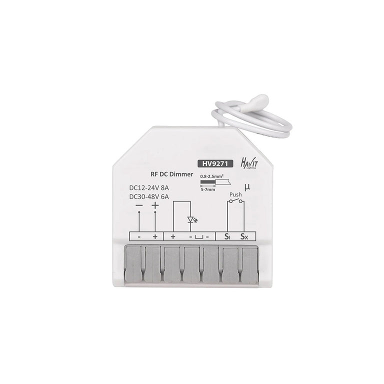 12 - 24V DC Single Channel RF With Push Dim Receiver - HV9271
