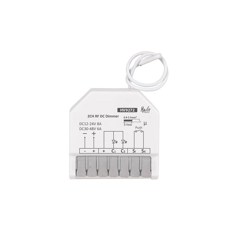 12 - 24V DC Two Channel RF With Push Dim Receiver - HV9272