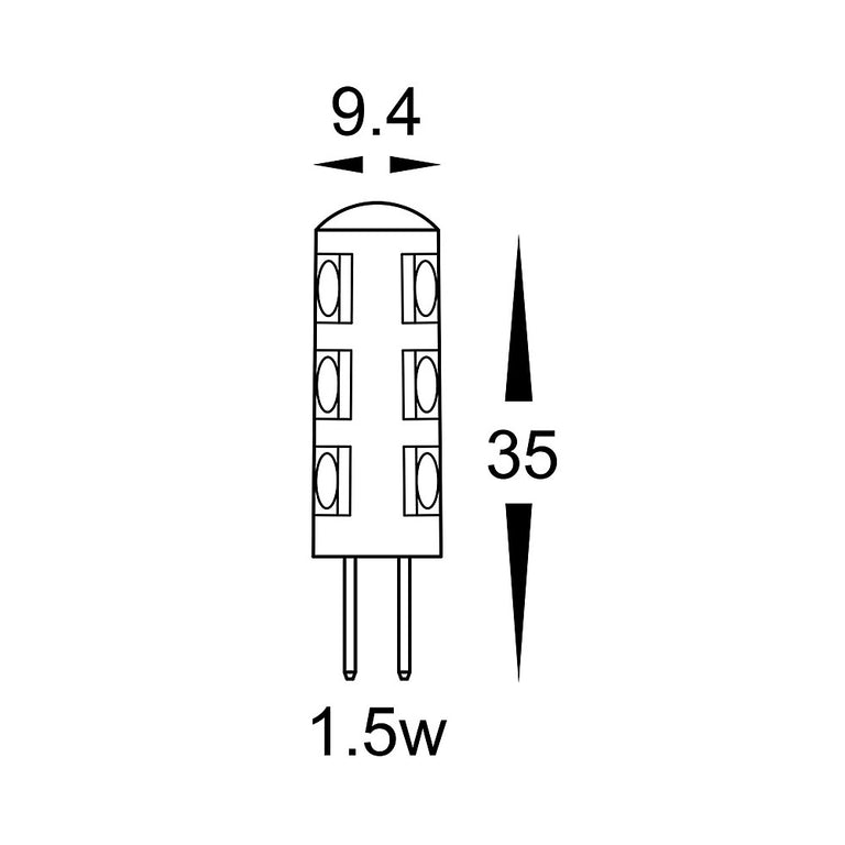 1.5W 12V DC G4 Bi Pin LED Globe / Warm White - HV9529-1.5W