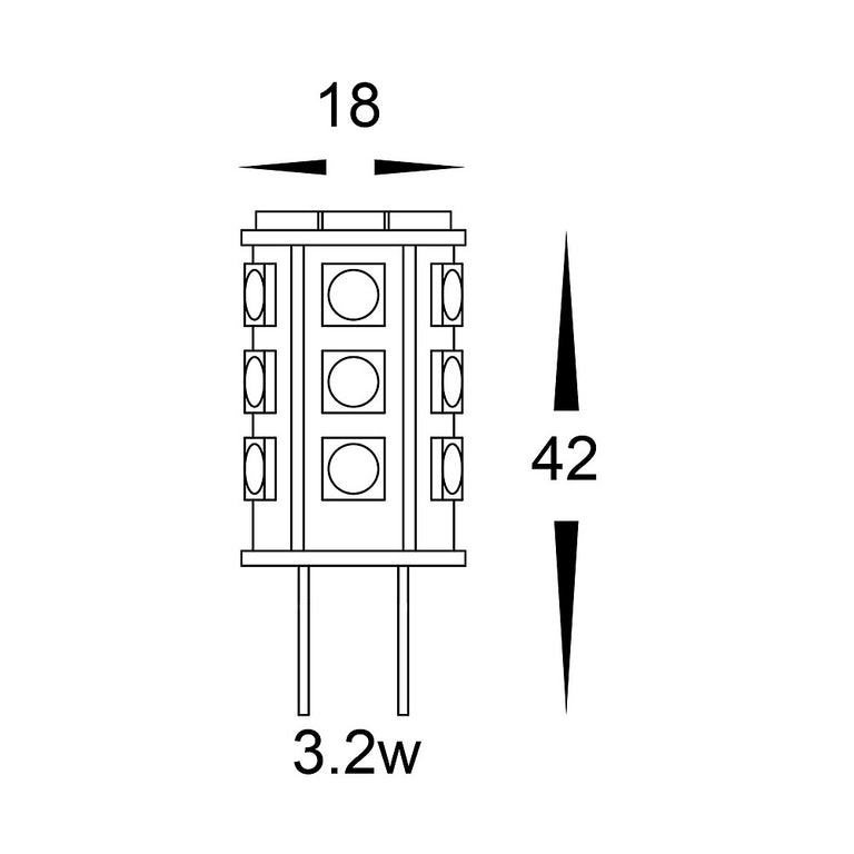 3.2W 12V DC G4 Bi Pin LED Globe / Cool White - HV9523-3.2W
