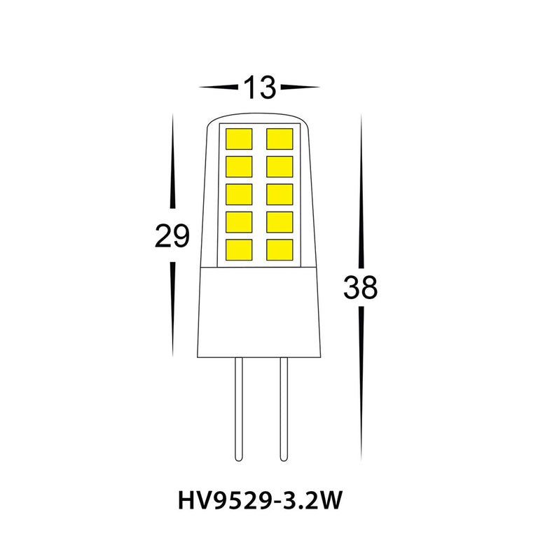 3.2W 12V DC G4 Bi Pin LED Globe / Warm White - HV9529-3.2W