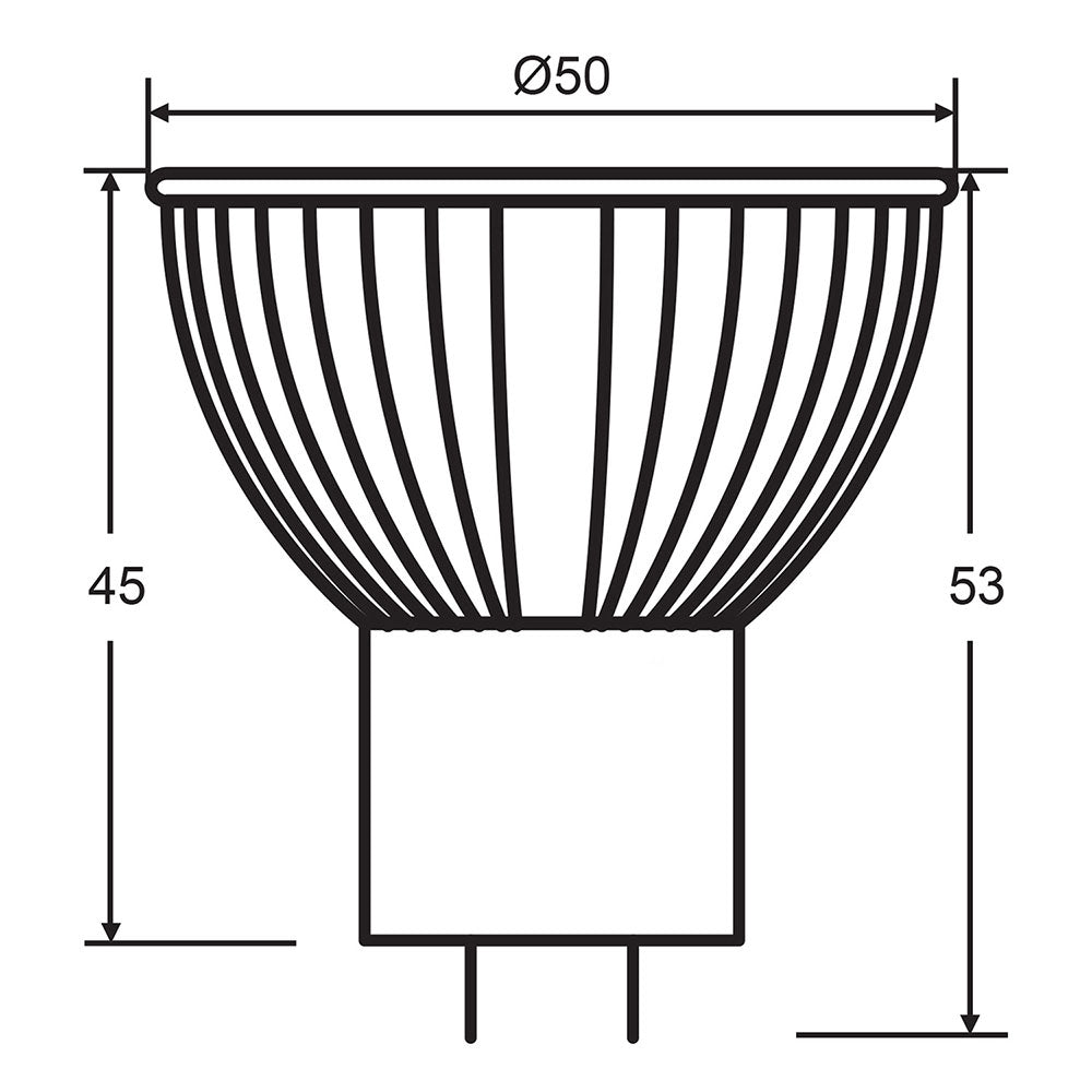 High Output 5W 12V DC MR16 COB LED Globe / Neutral White - HV9557C-4K