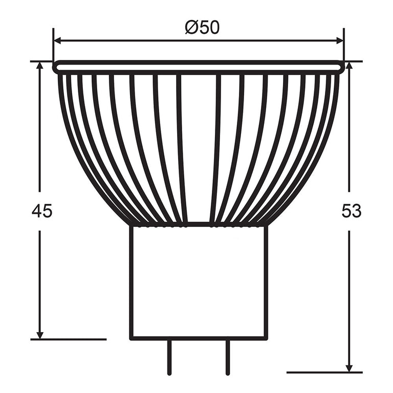 High Output 5W 12V DC MR16 COB LED Globe / Neutral White - HV9557C-4K