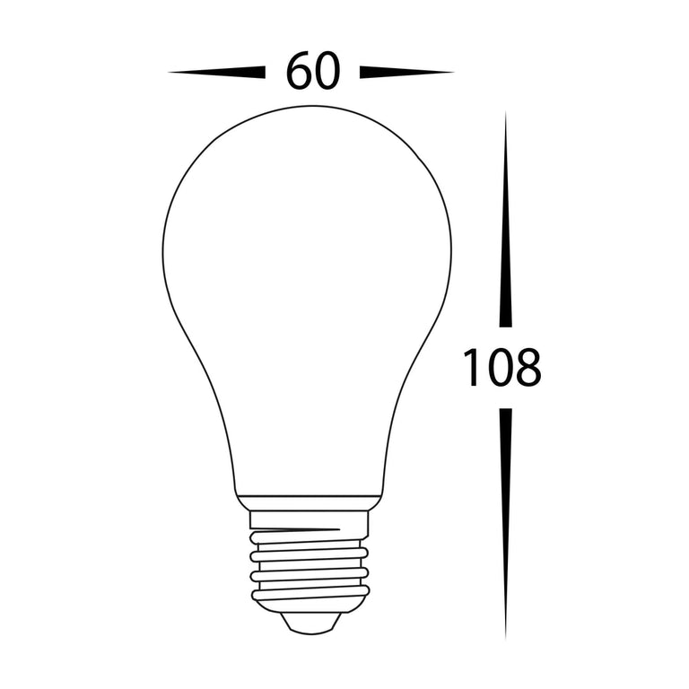 A60 240V E27 8W 5500K LED Filament Globe / Cool White - HV9569C