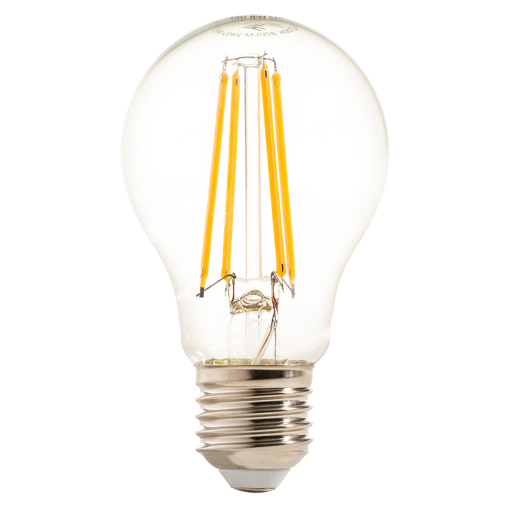 A60 240V E27 8W 2700K LED Filament Globe / Warm White - HV9569W