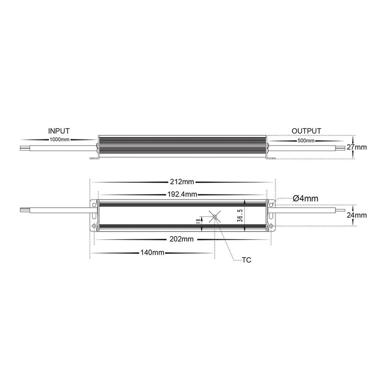 High Power Factor 30W 24V DC IP66 LED Driver -  HV9658-24V30W
