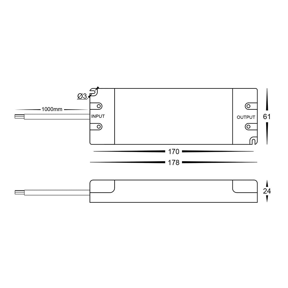 Triac Indoor 60W 24V DC LED Driver - HV9660-24V60W