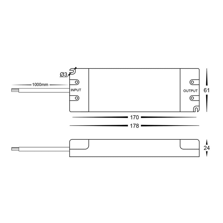 Triac Indoor 60W 24V DC LED Driver - HV9660-24V60W