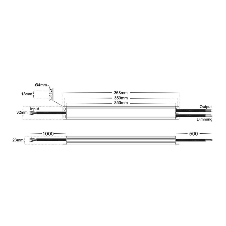 Triac + 0-1/10v Weatherproof 150W 24V DC Dimmable LED Driver - HV9661-24V150W