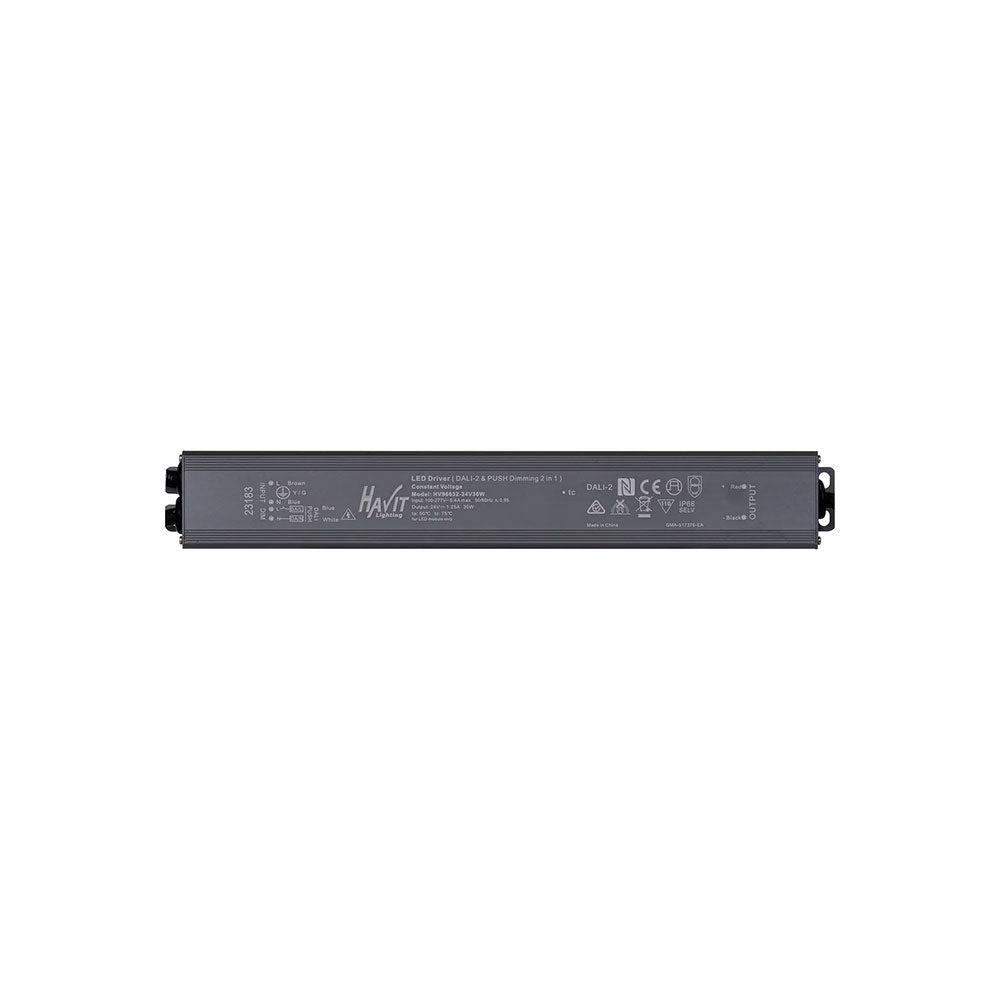 Dali 30W 24V DC LED Dali 2 + Push Dim Weatherproof Driver - HV96632-24V30W
