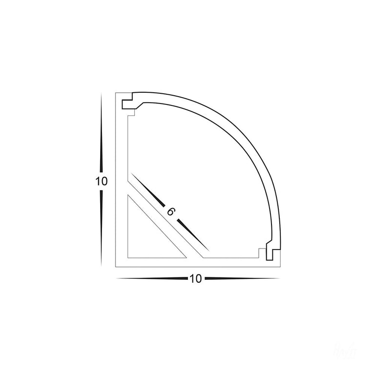 Micro Corner 2 meter 10x10mm Aluminium LED Profile Silver - HV9691-1010-2M