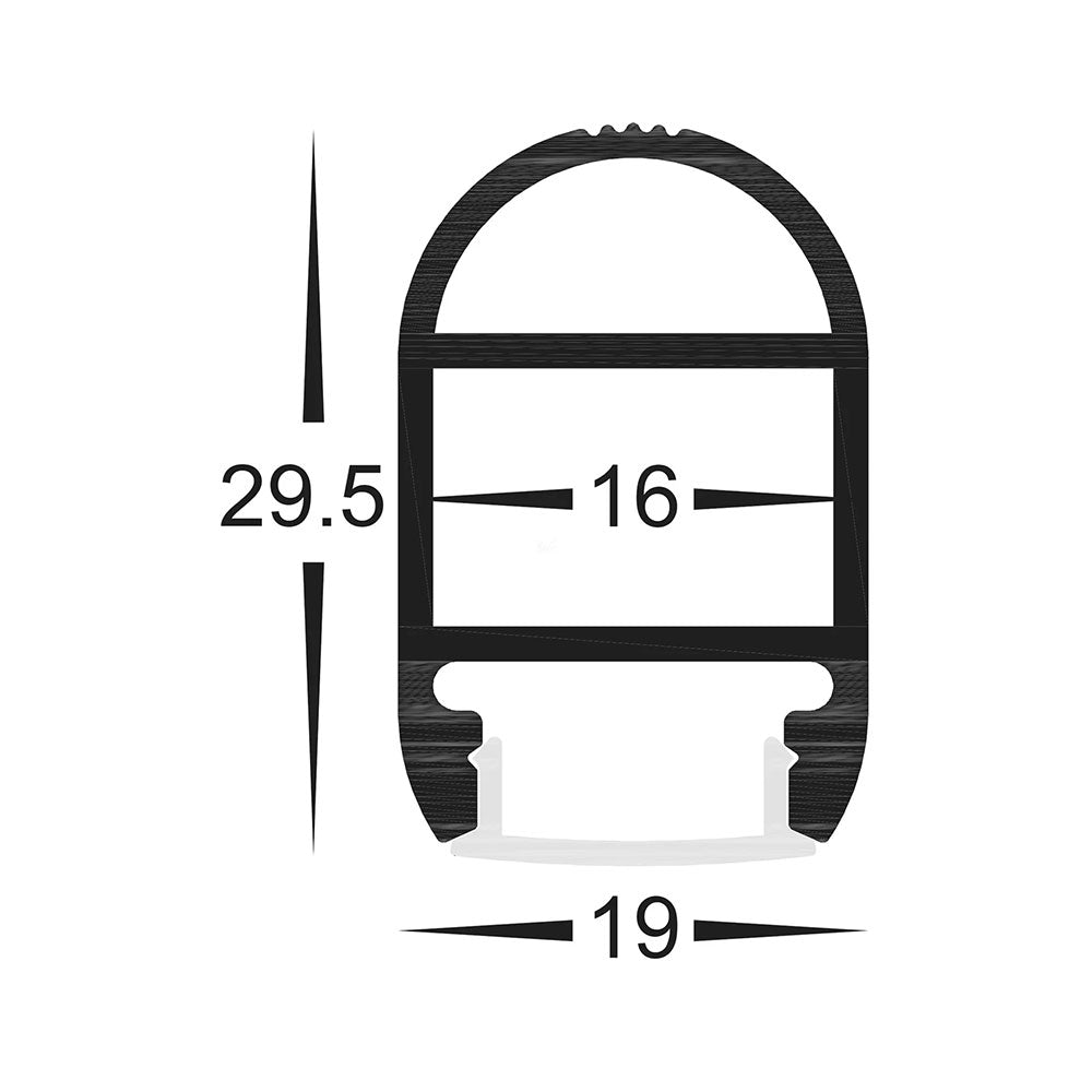 Wardrobe 3 Meter 19x30mm Aluminium LED Profile Silver - HV9692-1930-3M
