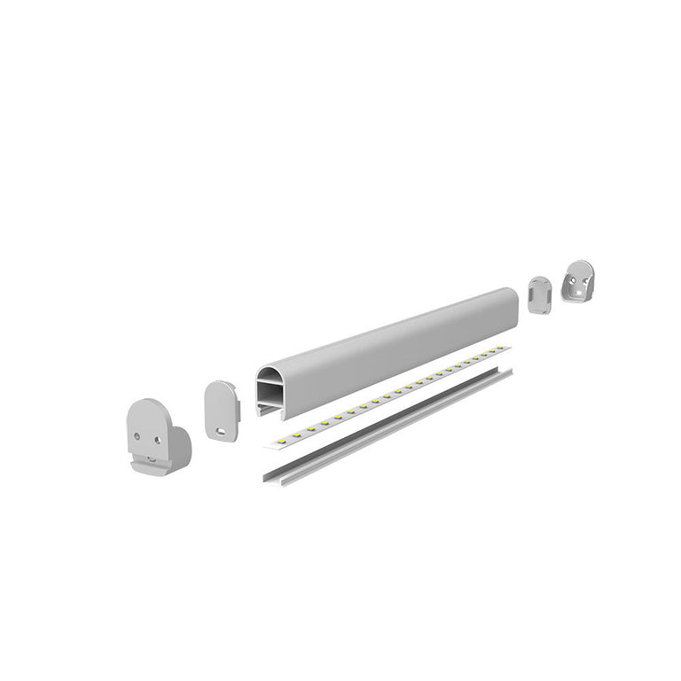 Wardrobe 1 Meter 19x30mm Aluminium LED Profile Silver - HV9692-1930