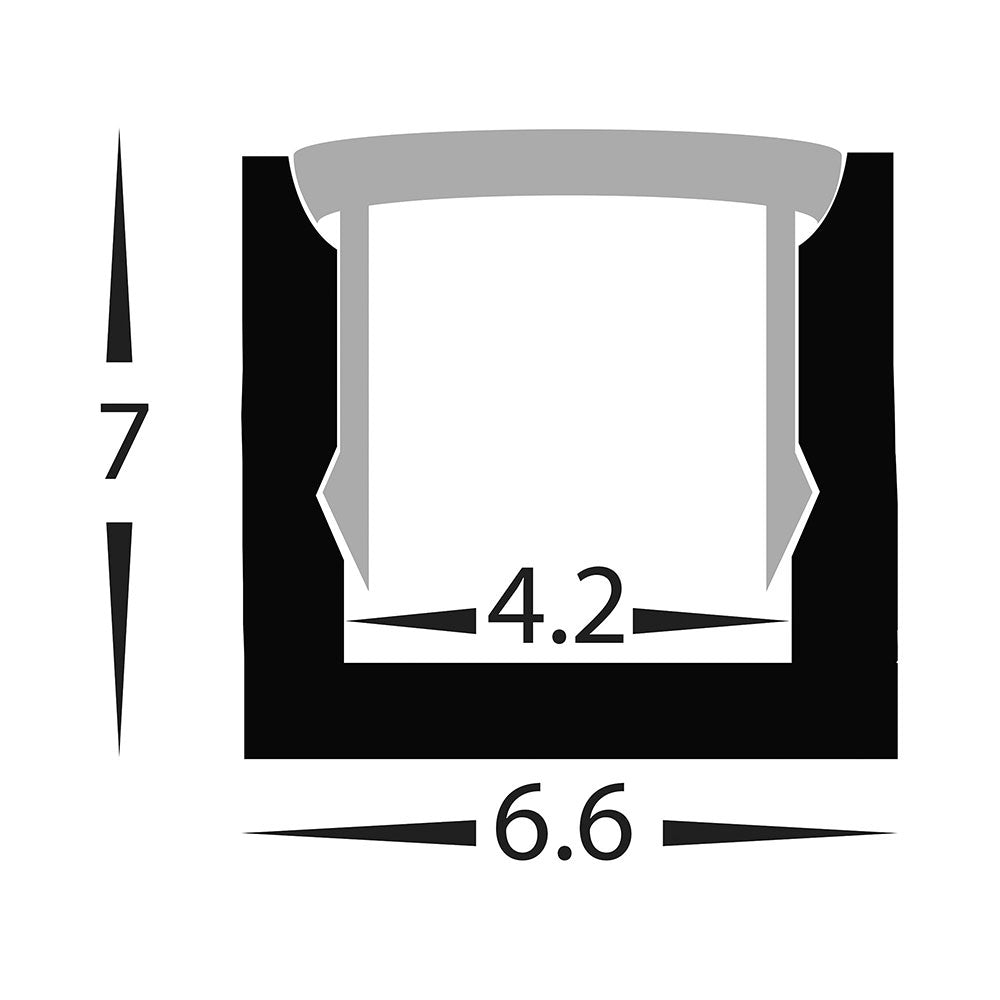 Micro Square 2 Meter 7x6.6mm Aluminium LED Profile - HV9693-0607-2M