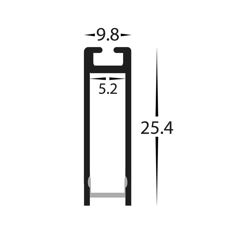Suspended 1 Meter 10x26mm Aluminium LED Profile Black - HV9693-1045-BLK