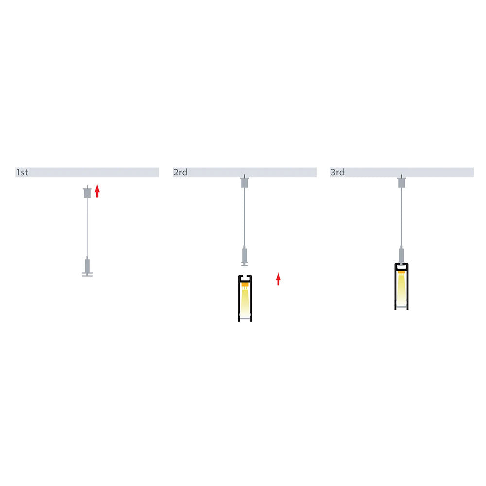 Suspended 2 Meter 10x26mm Aluminium LED Profile White - HV9693-1045-WHT-2M