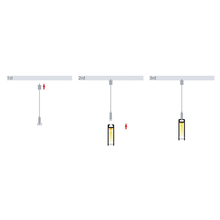 Suspended 2 Meter 10x26mm Aluminium LED Profile White - HV9693-1045-WHT-2M