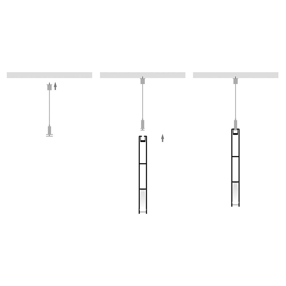 Suspended 1 Meter 10x89mm Aluminium LED Profile Black - HV9693-1089-BLK