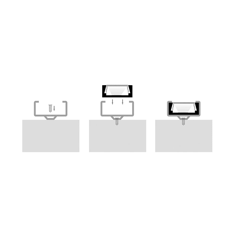 Shallow Square 3 Meter 15x6mm Aluminium LED Profile -  HV9693-1506-3M