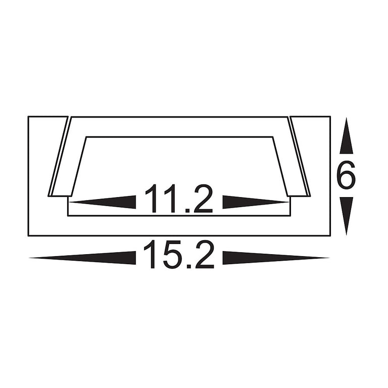 Shallow Square 2 Meter 15x6mm LED Profile -  HV9693-1506-2M