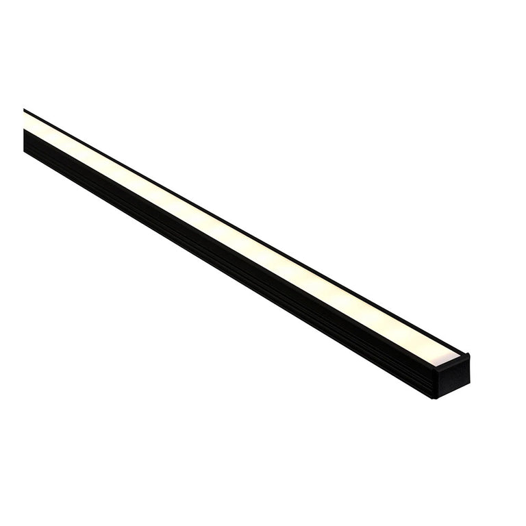 Shallow Square 2 meter 16x12mm Aluminium LED Profile Black - HV9693-1612-BLK-2M