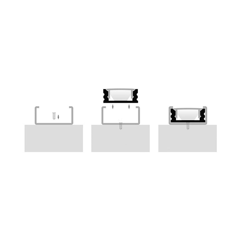 Shallow Square 1 Meter 18x9mm Aluminium LED Profile Silver - HV9693-1707