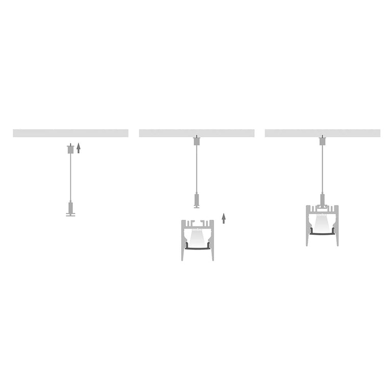 Suspended or Surface Mounted 1 Meter 20x25mm Aluminium LED Profile White - HV9693-2025-WHT