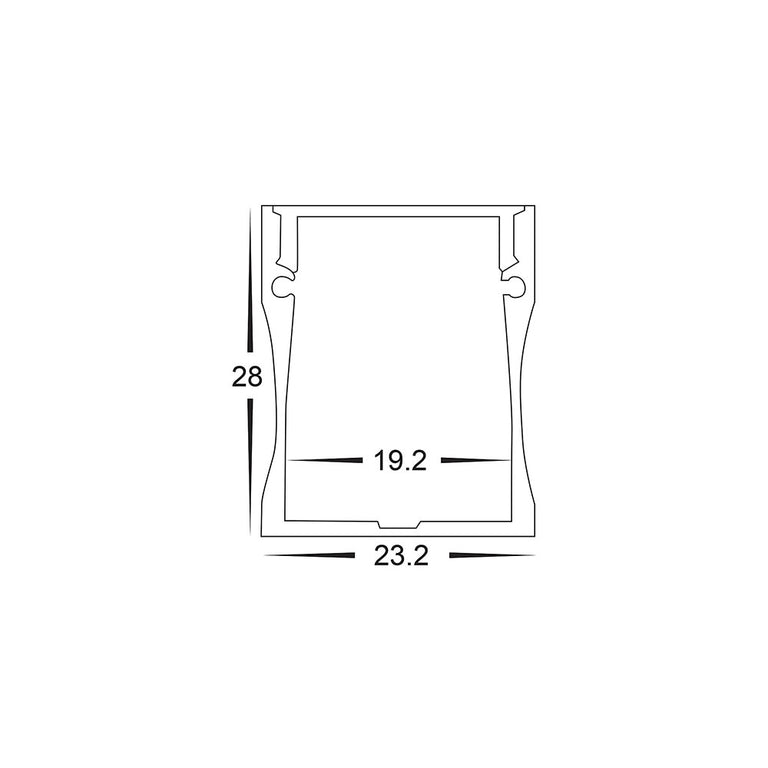 Deep Square 3 Meter 23x28mm Aluminium LED Profile Silver - HV9693-2320-3M