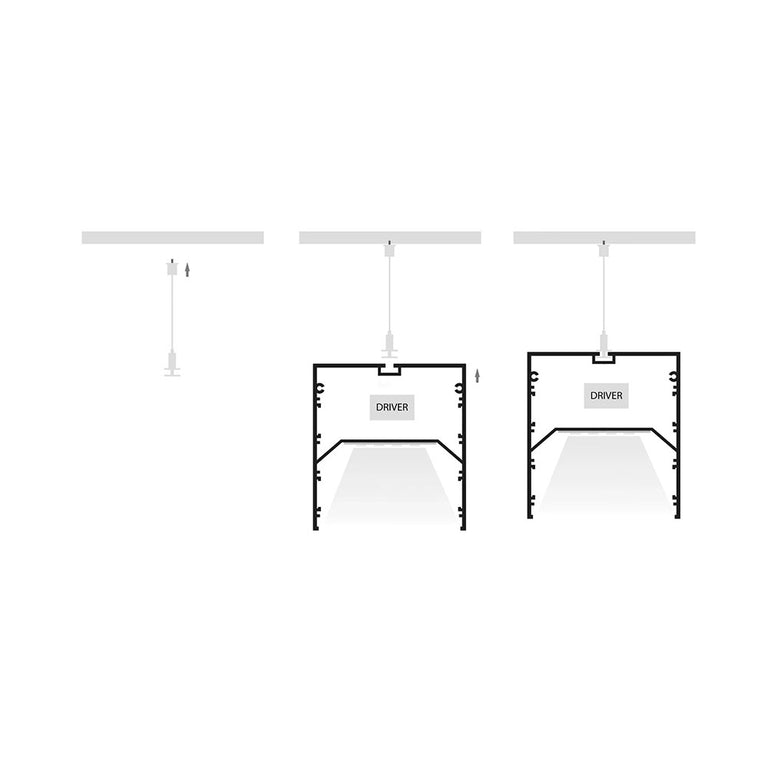 Suspended or Surface Mounted 2 Meter 82x90mm Aluminium LED Profile Silver - HV9693-8090-2M