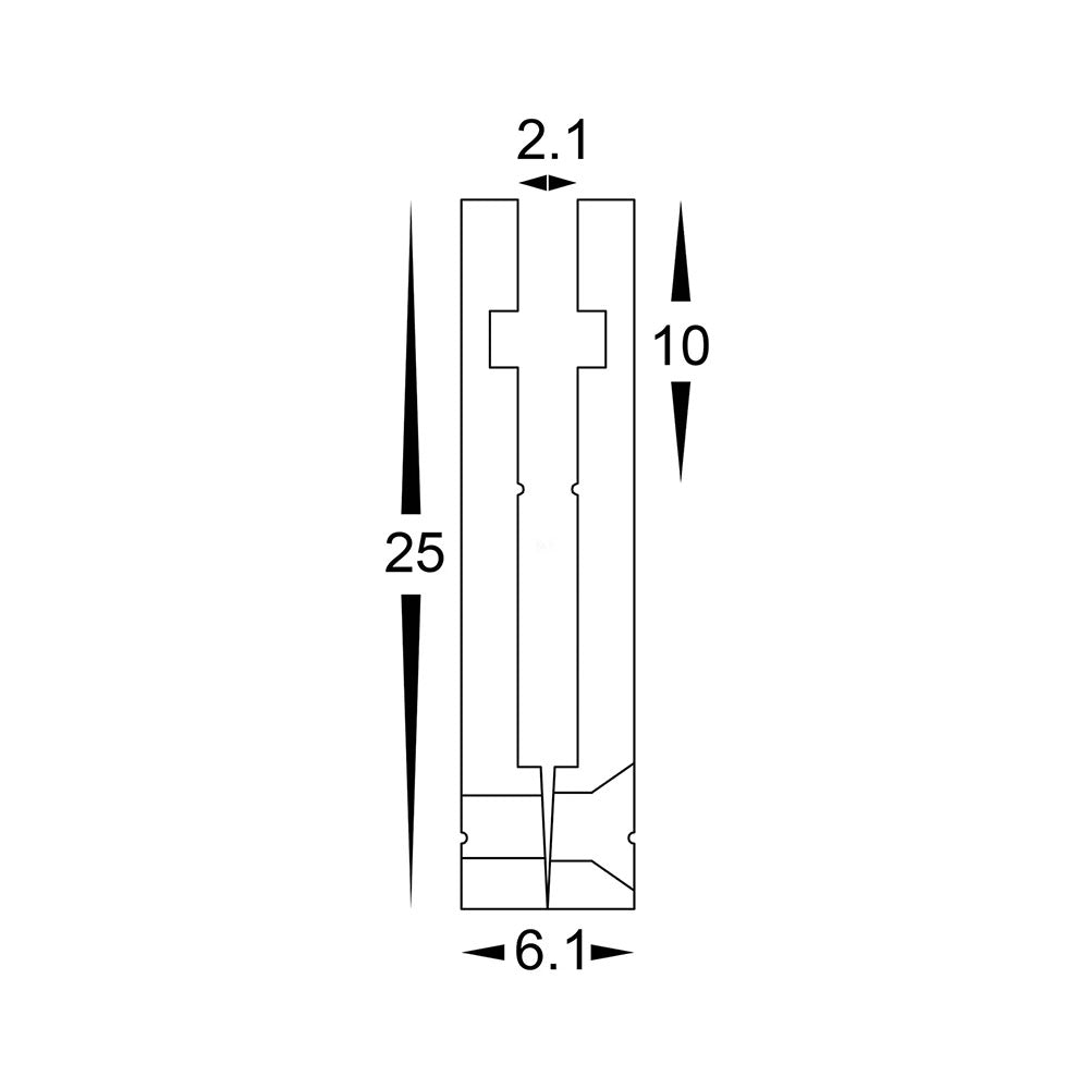 Slim Side Mounted 1 Meter 6x25mm Aluminium LED Profile Silver - HV9694-0625