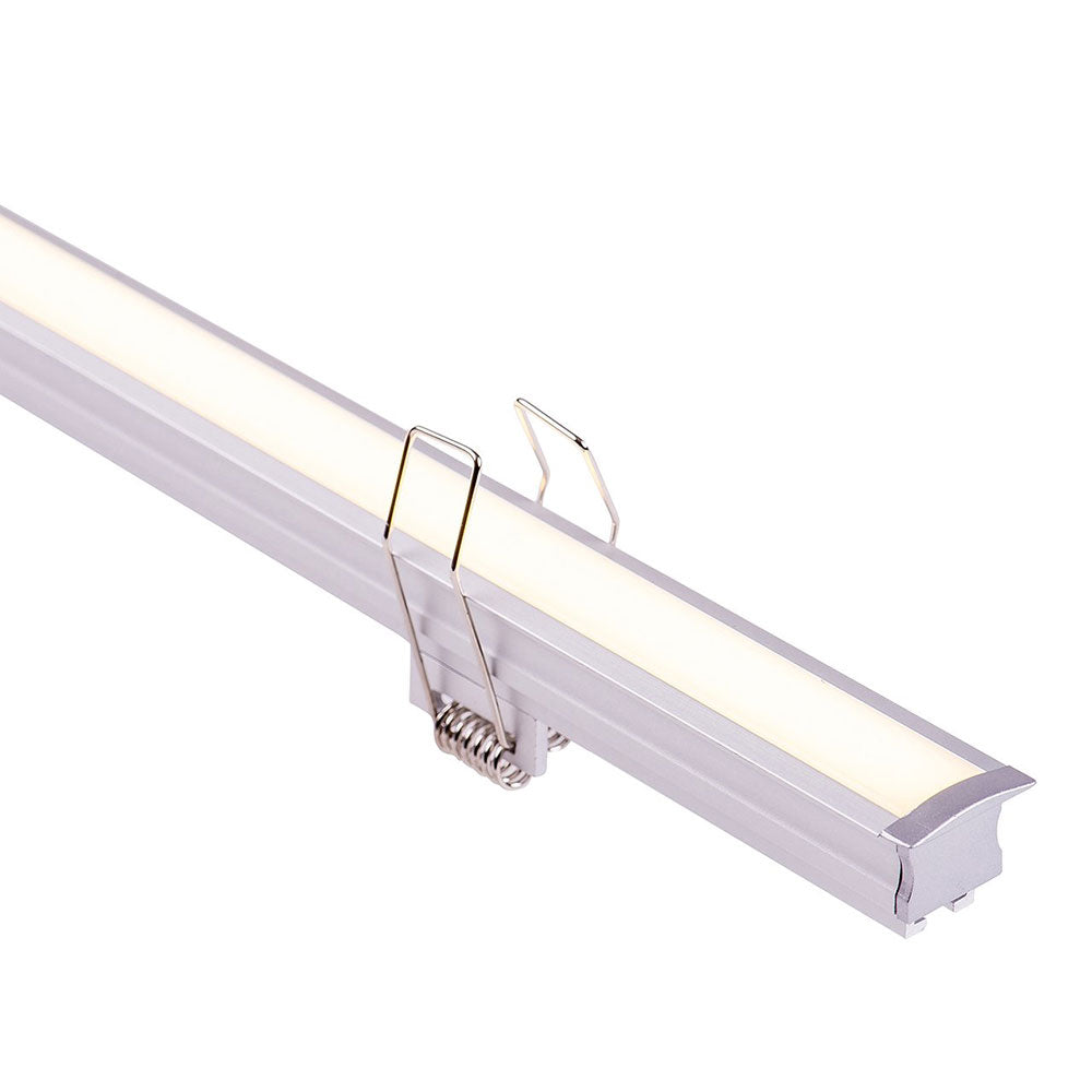 Deep Square Recessed 1 Meter 24x20mm Winged Aluminium LED Profile Silver - HV9695-2520