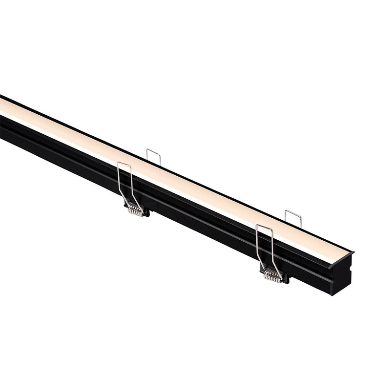 Deep Recessed Anti Glare 3 Meter 29x26mm Winged Aluminium LED Profile Black - HV9695-2926-BLK-3M