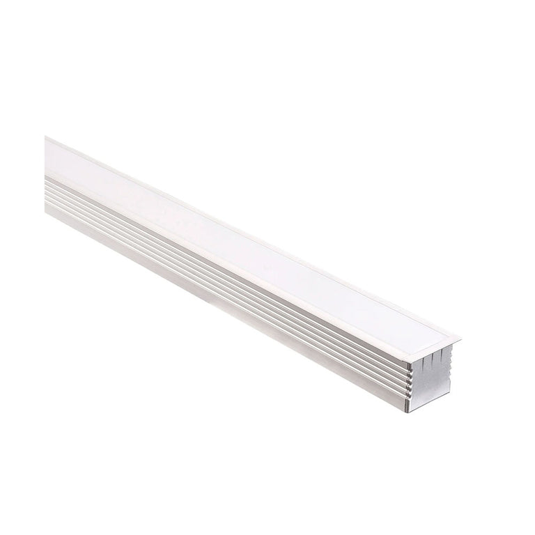 Deep Square Recessed 1 Meter 44x40mm Winged Aluminium LED Profile Silver - HV9695-4540