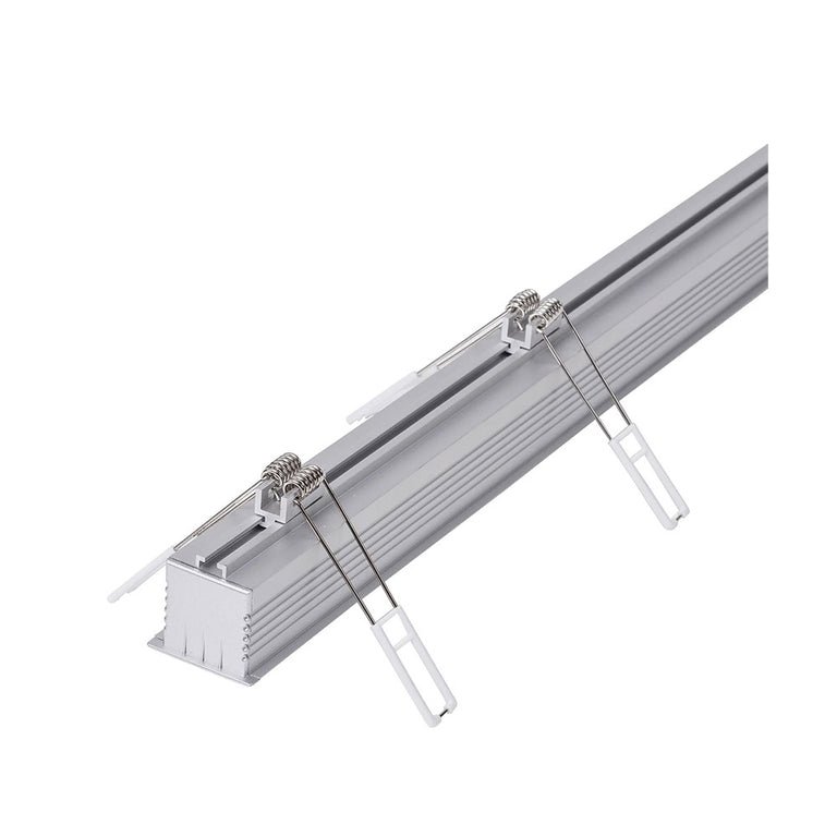 Deep Square Recessed 1 Meter 44x40mm Winged Aluminium LED Profile Silver - HV9695-4540