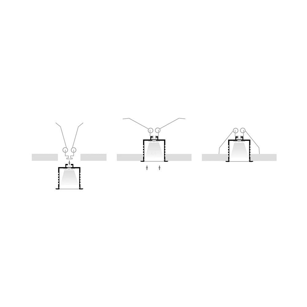 Deep Square Recessed 1 Meter 44x40mm Winged Aluminium LED Profile Silver - HV9695-4540