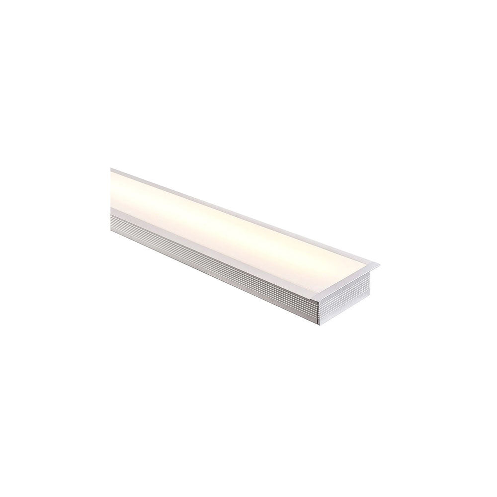 Large Deep Square Recessed 3 Meter 100x35mm Winged Aluminium LED Profile Silver - HV9695-9835-3M