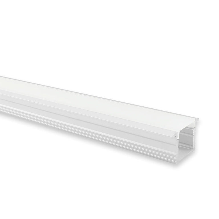 Deep Square Surface Mounted or Recessed 2 Meter 23x15mm  Winged Aluminium LED Profile Silver - HV9699-2315-2M