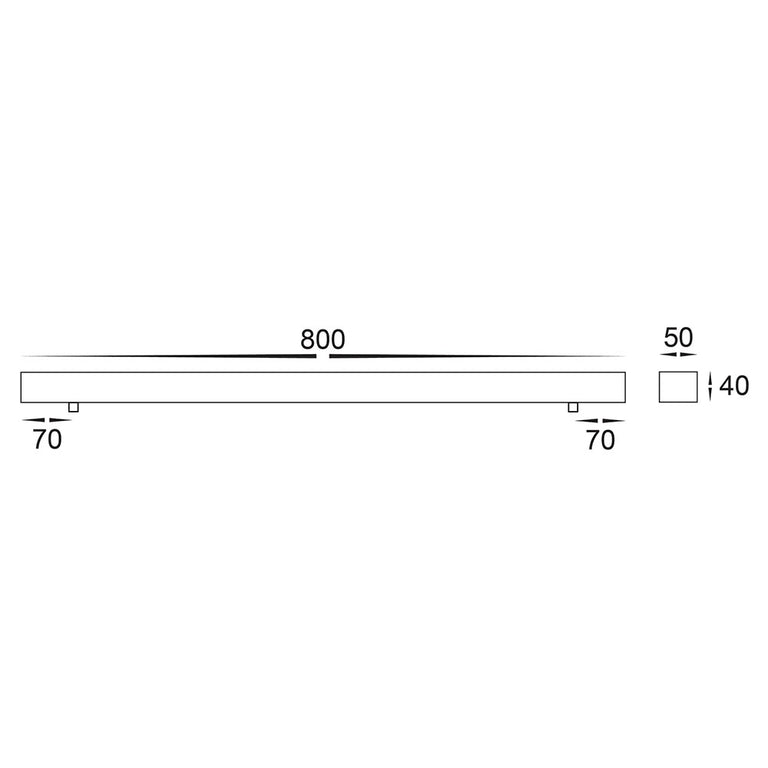 Rectangle Surface Mounted Aluminium Pendant Canopy 800mm Black - HV9705-5080-BLK