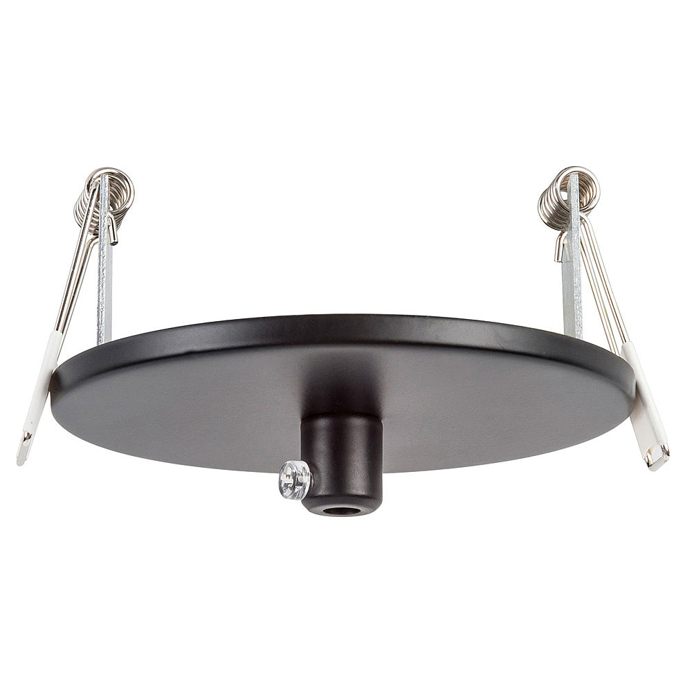 Round Recessed Aluminium Pendant Canopy 100mm Black - HV9705-9005-BLK-RND