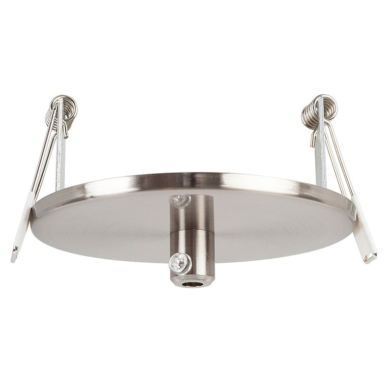 Round Recessed Aluminium Pendant Canopy 100mm Satin Chrome - HV9705-9005-SCH-RND