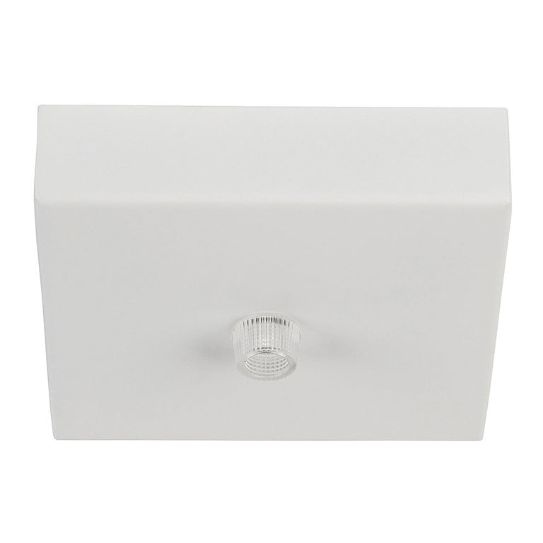 Square Surface Mounted Aluminium Pendant Canopy 100mm White - HV9705-9025-WHT-SQ