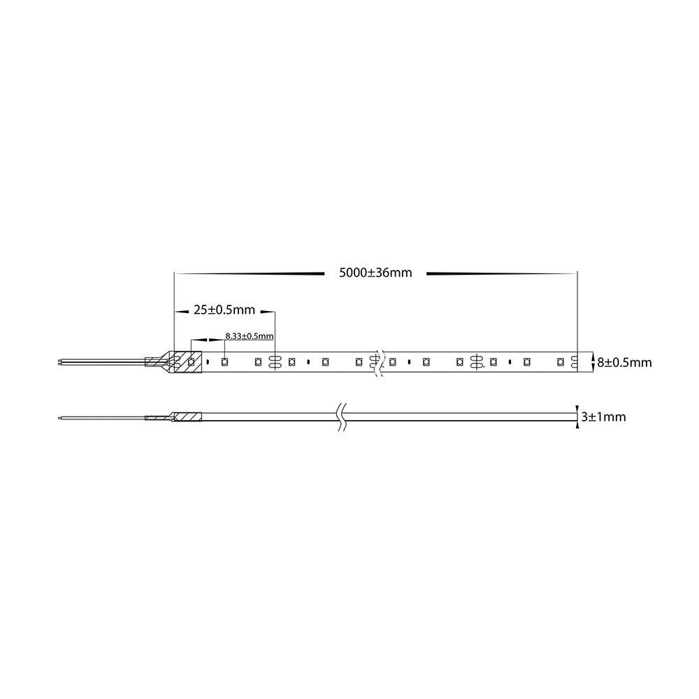 9.6W 12V DC Dimmable LED Strip / Cool White - HV9723-IP54-120-4K