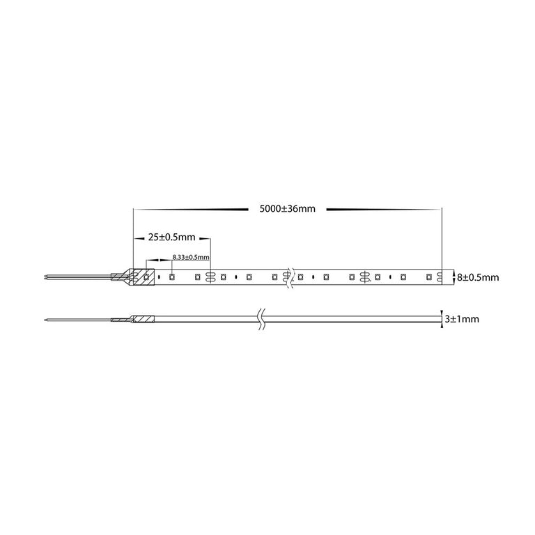 9.6W 12V DC Dimmable LED Strip / Warm White - HV9723-IP54-120-3K