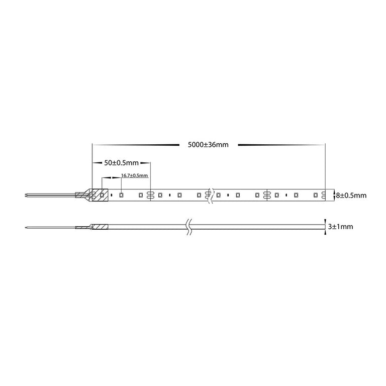 4.8W 12V DC Dimmable LED 10 Meter Roll Strip / Blue - HV9723-IP54-60-B