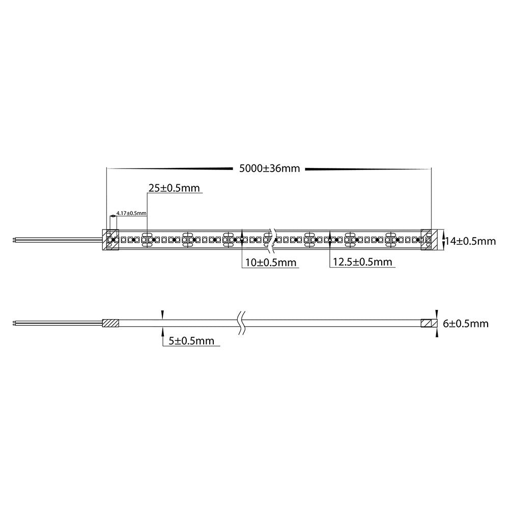 19.2W IP67 24V DC 240 LED 4000K 1 Metre LED Strip / Neutral White - HV9723-IP67-240-4K-1